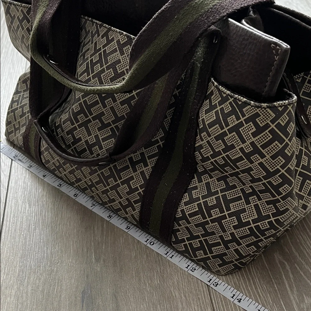 Tommy Hilfiger Black and Brown Geometric Duffel Bag